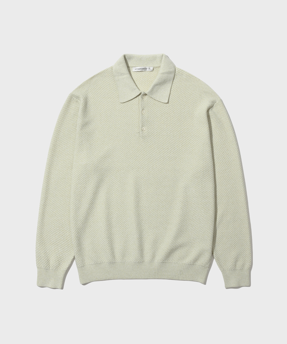 Soft Touch Waffle Collar Knit_Apple Mint