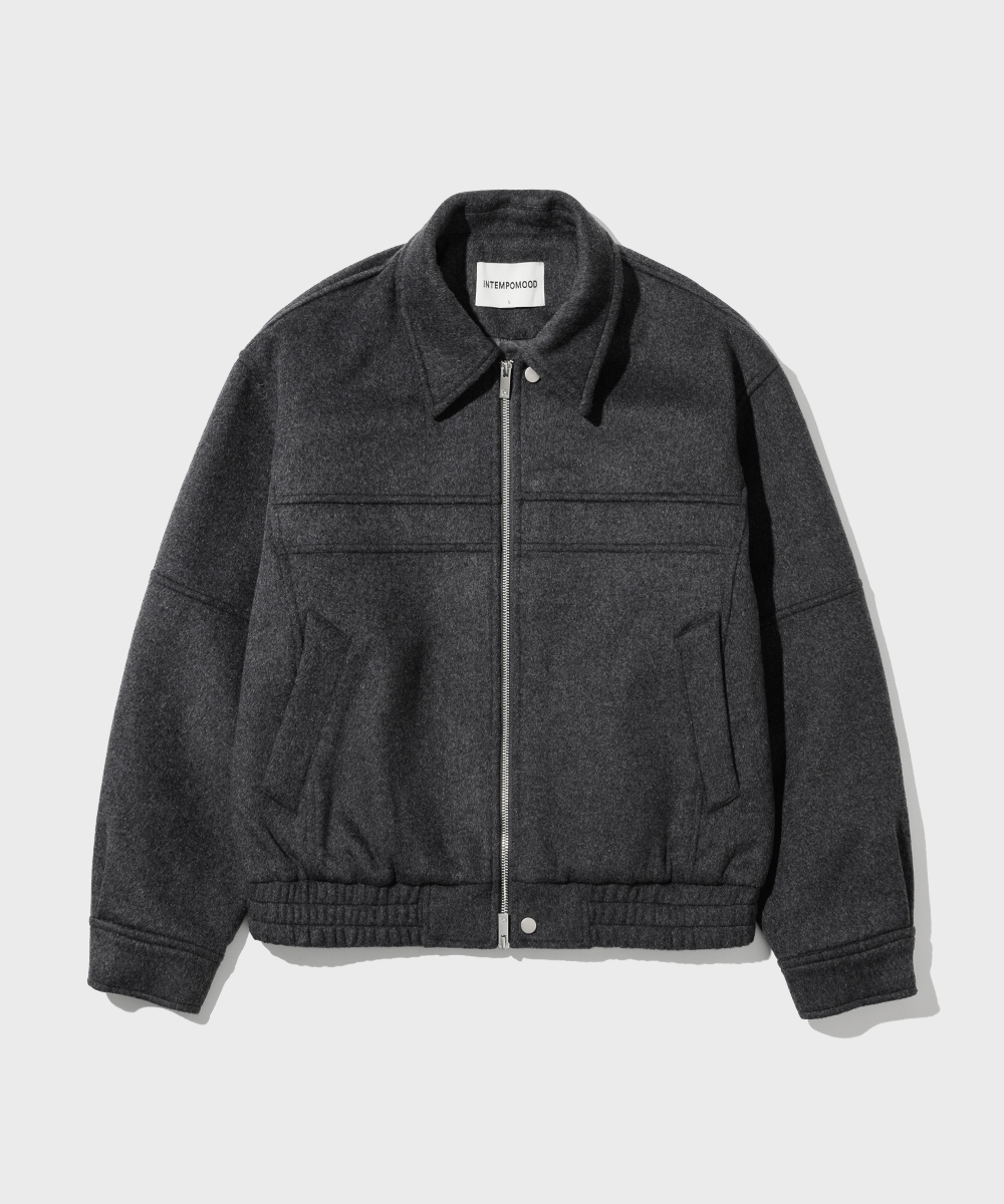 Chest Line Wool Jacket_Gray